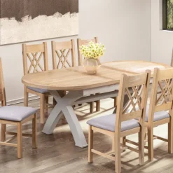 Hot Gloucester Painted Oval Crossed Leg Dining Table Dining Tables