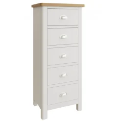 Discount Hastings 5 Drawer Narrow Chest in Stone Chest Of Drawers