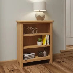 Discount Hastings Small Wide Bookcase in Oak Bookcases | Bookcases