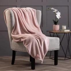 Outlet Blanket Dusky Pink Throws | Blankets, Throws & Bedspreads