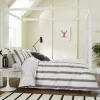 Sale Cooper's Stripe Duvet Cover Set Grey Linen Duvet Covers