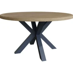 Hot Heritage Editions Blue Large Round Dining Table and 6 Upholstered Chairs Dining Sets