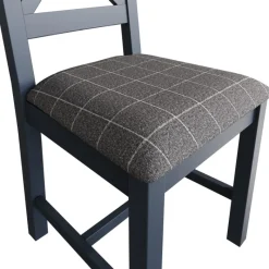 New Heritage Editions Blue Large Round Dining Table and 6 Wooden Chairs Dining Sets