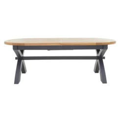 Hot Heritage Editions Blue 2.25m Extending Oval Dining Table and 6 Ladder Back Chairs Dining Sets