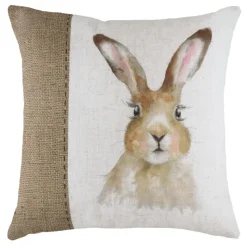 Best Hessian Hare Cushion Poly Filled White 43x43 Cushions