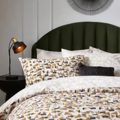 Clearance City Toffee Abstract Cotton Rich Reversible Single Duvet Cover Set Duvet Covers