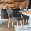 Clearance Holkham Oak Grey Fabric Dining Chair Dining Chairs