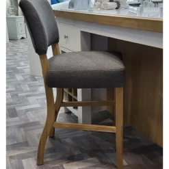 Clearance Holkham Oak Grey Fabric Dining Chair Dining Chairs