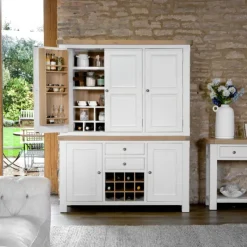 Best Holkham Oak Triple Larder Unit Top Display Cabinets | Kitchen Furniture