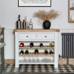 New Holkham Oak Wine Rack Wine Cabinets | Kitchen Furniture