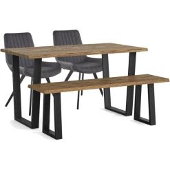 Sale Hoxton Dining Table with 2 Chairs and Bench Dining Sets