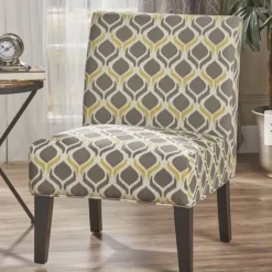 Discount Ivy Accent Chair in Yellow and Grey Accent Chairs