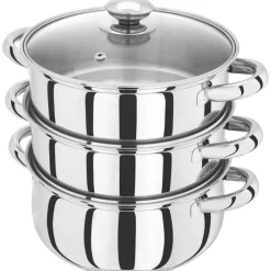 Discount basics 3 Tier Steamer 20cm Pots & Pans