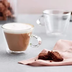 Sale Duo 2 Piece Cappuccino Mug Glass Set 250ml Glassware