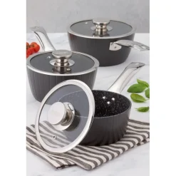 Sale Evertough 3 Piece Saucepan Set Pots & Pans