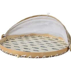 Online Round Bamboo Fish Patterned Food Cover Food Storage