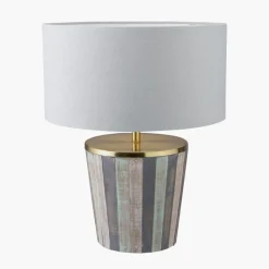 Best Kerala Distressed Sage Wood Table Lamp Table Lamps