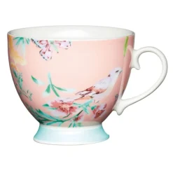 Clearance China Peach Birds Footed Mug Drinkware