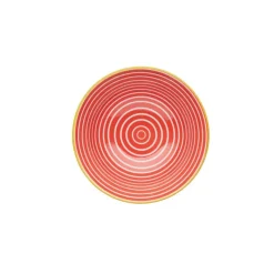 Clearance Red Swirl and Black Spots Ceramic Bowl Dinnerware