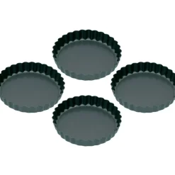 Fashion Set of 4 Mini Fluted Flan Tins Baking