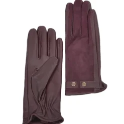 Hot Ladies Plum Leather Gloves Bags & Accessories