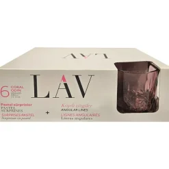 Clearance Coloured Set of 6 Whiskey Tumbler Glassware