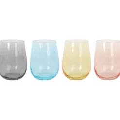 Clearance Gaia Pastel Set Of 4 Glasses Glassware
