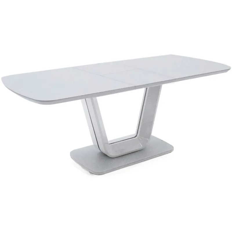 Hot Lazzaro 1.6m Grey Extending Table with 4 Taupe Chairs Dining Sets