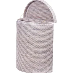 Fashion Artisan Weave Half Moon Rattan Laundry Bin Laundry