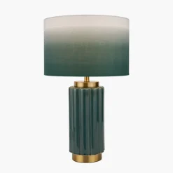 Online Lushan Green Scalloped Ceramic Table Lamp Table Lamps