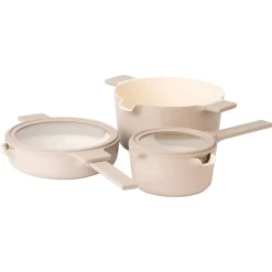 Clearance All-In-One Beige Cookware Set Pots & Pans