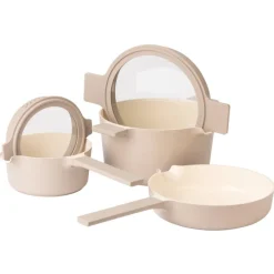 Clearance All-In-One Beige Cookware Set Pots & Pans