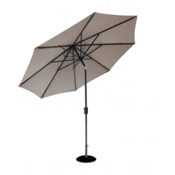 New 3M Crank & Tilt Aluminium Parasol in Taupe Parasols & Bases