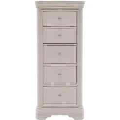 Discount Mabel 5 Drawer tall chest in Bone Chest Of Drawers