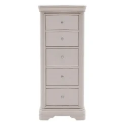 Clearance Mabel Taupe 5 Drawer Tall Chest Chest Of Drawers