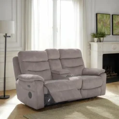 Sale Madrid Large Power Recliner Sofa with Centre Console and Head Tilt Function Recliner Sofas | 3 Seater Sofas