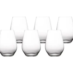 Online Vino Set of 6 Stemless 540ml Red Wine Glasses Glassware