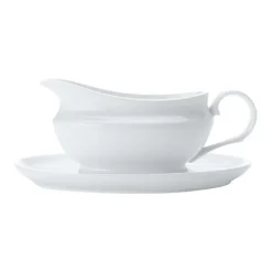 New White Basics 550ml Gravy Boat & Saucer Serveware
