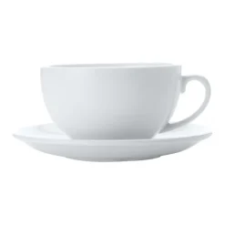 Sale White Basics 300ml Cappuccino Cup & Saucer Drinkware