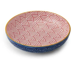 Fashion Blue Arched Pattern Pasta Bowl Dinnerware