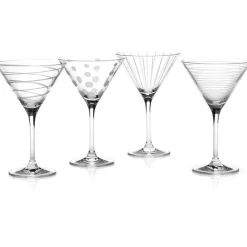 Outlet Cheers Set of 4 Martini Glasses Glassware