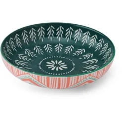 Outlet Folk Pattern Pasta Bowl Dinnerware