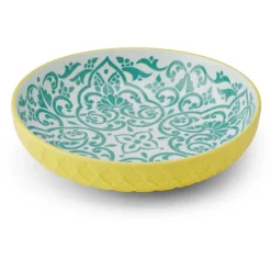 Outlet Yellow & Blue Geometric Pasta Bowl Dinnerware