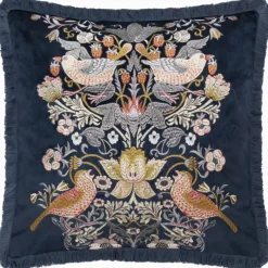 Sale Strawberry Thief Indigo Embroidered Cushion Cushions