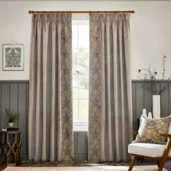 Fashion Strawberry Thief Biscuit Embroidered Pencil Pleat Curtains Curtains