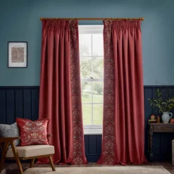 Best Strawberry Thief Berry Embroidered Pencil Pleat Curtains Curtains