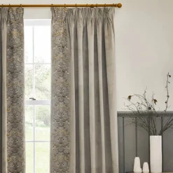 Fashion Strawberry Thief Biscuit Embroidered Pencil Pleat Curtains Curtains