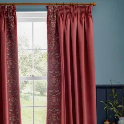 Best Strawberry Thief Berry Embroidered Pencil Pleat Curtains Curtains