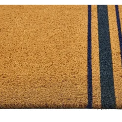 Fashion My Mat Coir Navy Border Stripe 45x75cm Outdoor Rugs