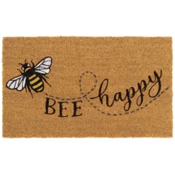 Best My Mat Printed Coir Bee Happy 45x75cm Outdoor Rugs